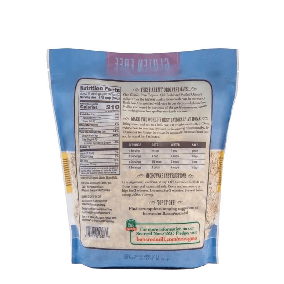 

Bob'S Red Ll Gluten Free Organic Old Fashioned Rolled Oat 907 Gr