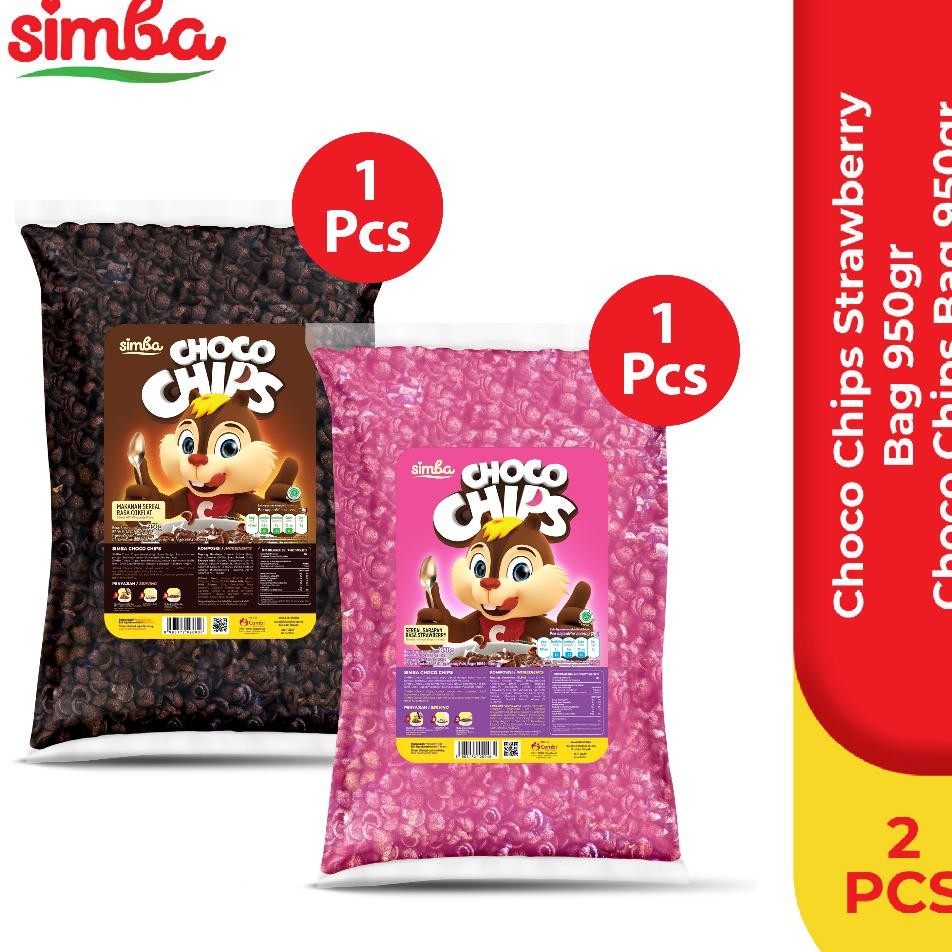 

1 Simba Sereal Choco Chips Bag 950Gr & 1 Choco Chips Bag Strawberi 950 Gr
