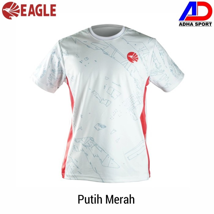 Baju Badminton Eagle Blast Putih / Merah Jersey Bulutangkis Original