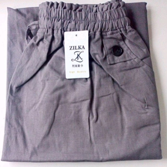 GRATIS ONGKIR ROK KATUN POLOS/ROK PANJANG JUMBO TEBAL/ROK WANITA JUMBO - abu KE126