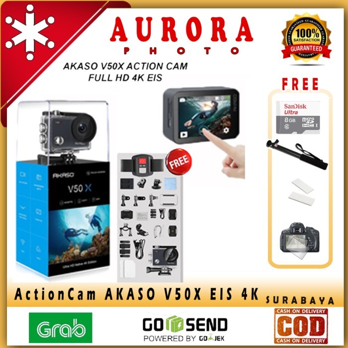 Akaso V50X 4K 30fps EIS Garansi RESMI Action Cam Waterproof Snorkling