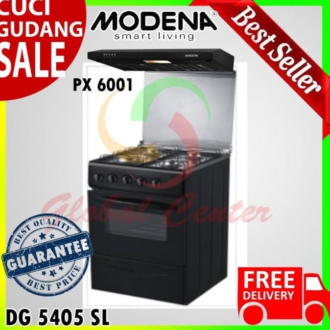 NEW Paket Freestanding Kompor DG 5405 SL dan Cooker Hood PX 6001 Garansi R