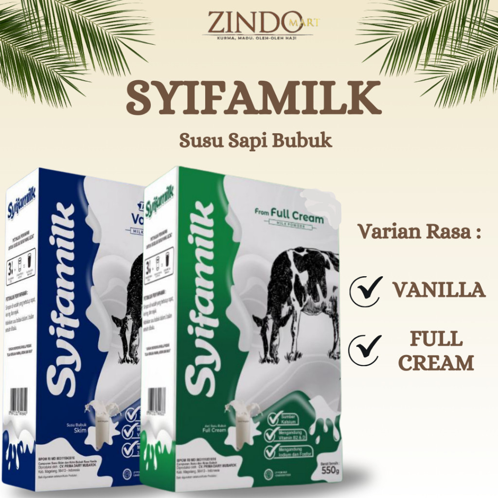 

SUSU SYIFAMILK SUSU SAPI BUBUK 550GR VANILA (UNTUK DIET) DAN FULLCREAM (PENGGEMUK BADAN)