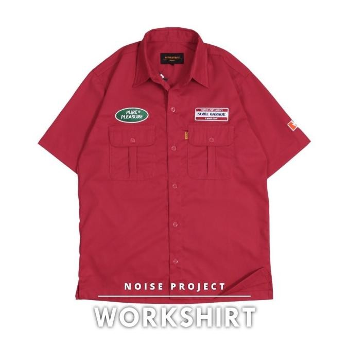 HOT PROMO Workshirt | Workshirt Noise Project Marron | Kemeja Workshirt | Kemeja