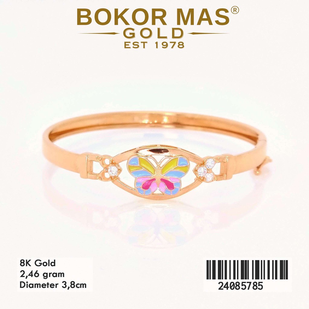 BokorMas Gold Gelang Bangkok Anak Buterrfly Emas Asli Kadar 8K 24085785