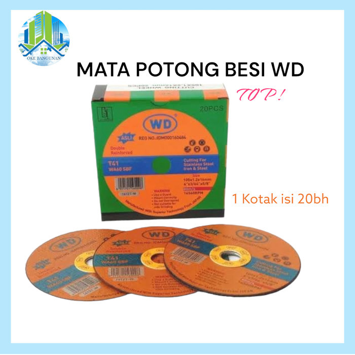 gerinda potong besi wd / mata cutting cuting besi 4" wd 1 dus 1 kotak