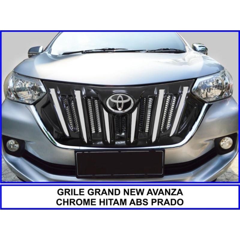 Grill Grand Avanza Xenia 2016 2017 2018 Model Prado Apollo Hitam List Chrome Bahan Plastik (Bukan Fi