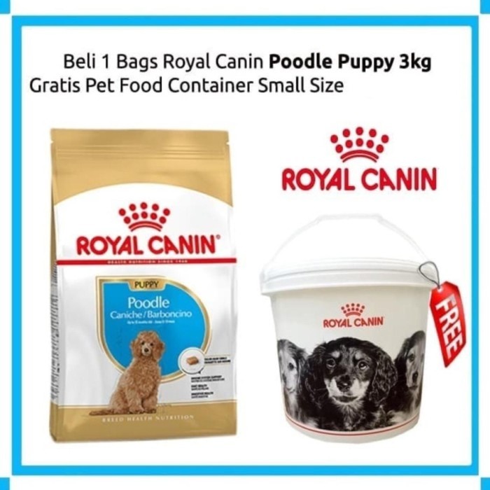 Promo Royal Canin Poodle Puppy 3kg Free Pet Food Container