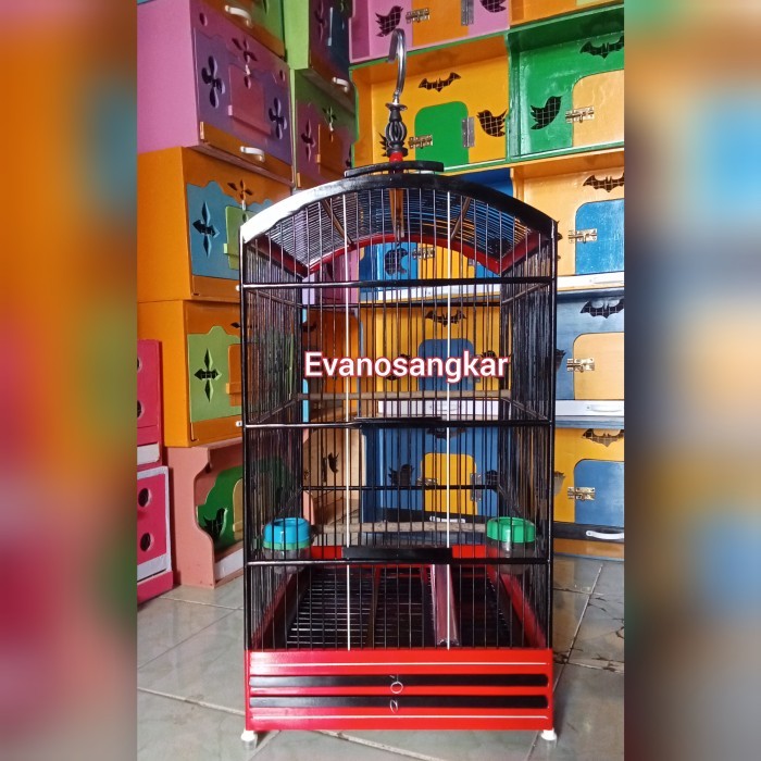 Sangkar kotak no 2 burung kacer,jalak,kenari. warna kombinasi list akrilik