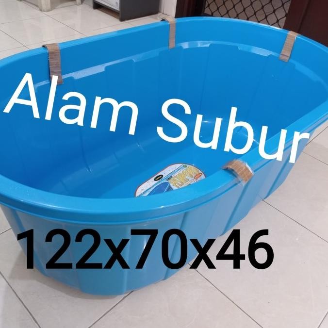 BEBAS ONGKIR - Bak Fishpond Plastik Fiber Ikan Jumbo Besar Biru