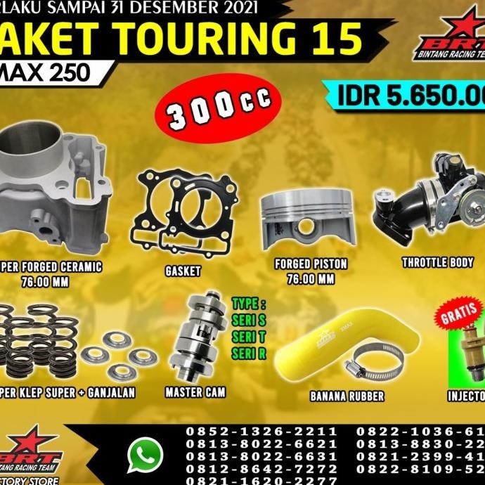 paket bore up xmax brt touring 15 