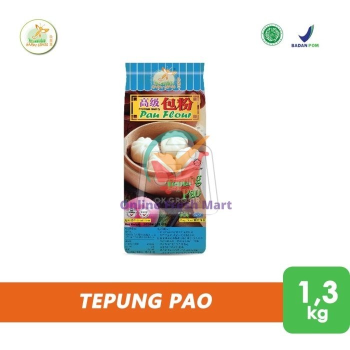 

Tepung Pao Happy Grass / Tepung Bakpao / Pau Flour Premium (1,3 Kg)