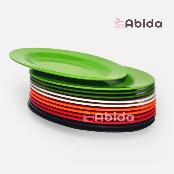Abida 1 Lusin Piring Oval Melamin 8 Inch - Piring Saji Lusinan - U808