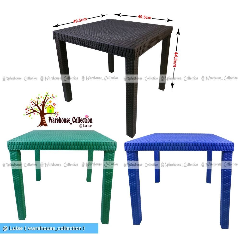 Adaajaa Meja Plastik MOTIF ROTAN / Meja Murah / Meja Rotan Plastik / MR 01 Wapolin OBRALEG230