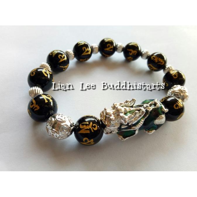 Buruan serbu] Gelang pixiu change color silver metal aksara mantra ommanipadmehum