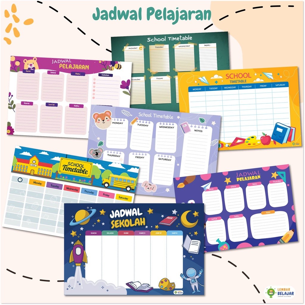 

Adaajaa Poster Jadwal Pelajaran - Poster Sekolah - Poster Jadwal Pelajaran Wipe and Clean SR944PROMO