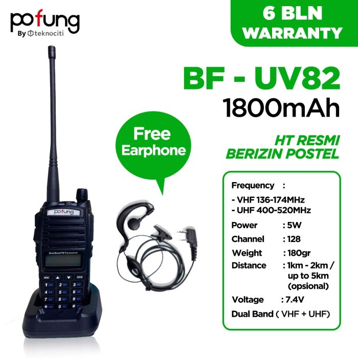 AUQOZ x Pofung UV82 Handy Walkie Talkie - Radio HT UHF VHF
