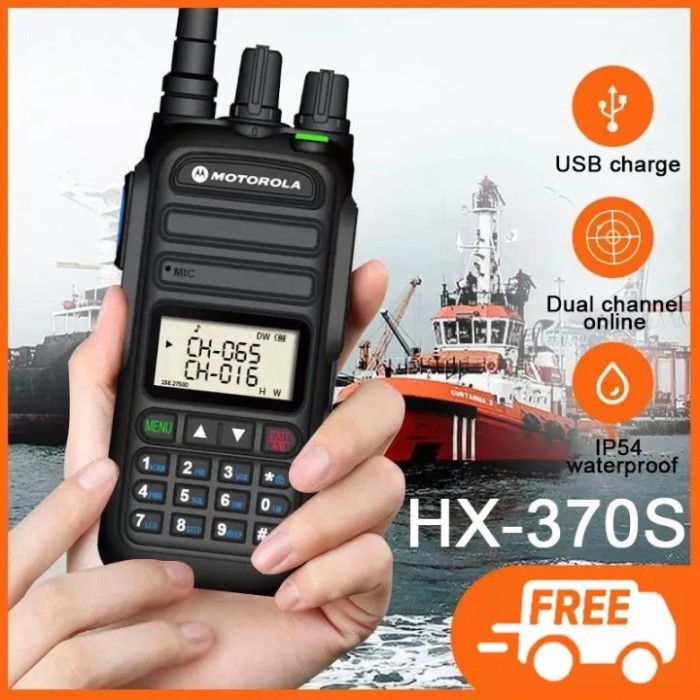 HT motorola 370s Walkie Talkie 15 Watt Radio Tahan air dan kedap debu