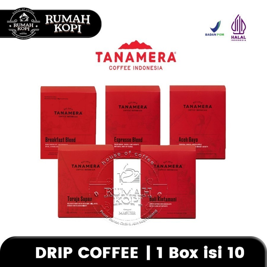 

Kopi Bubuk TANAMERA Drip Coffee Blends 1 Box isi 10pcs
