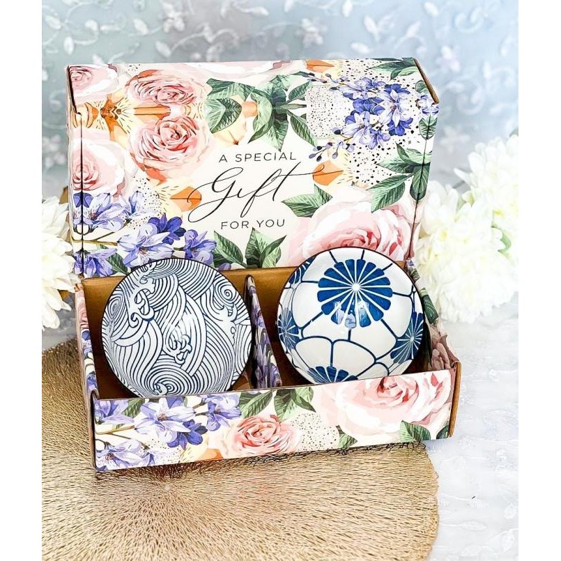 "'''] Flower Gift Box Japanese Azura 2 Bowls | Mangkok Keramik