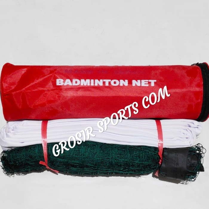 Jaring / Net Bulutangkis / Net Badminton List Putih Bahan Kain