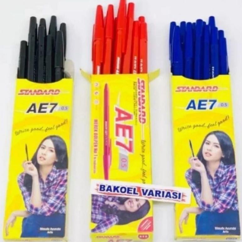 

(bisa COD) promo 12pcs standard pen/pulpen/pena/pulpen AE7