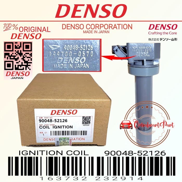 COIL KOIL PENGAPIAN KUMPARAN XENIA 1.0 1000CC 90048-52126 ASLI DENSO JAPAN 100%