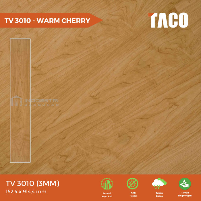 TACO Lantai Vinyl 3mm TV 3010 Warm Cherry / Lantai Motif Kayu Taco