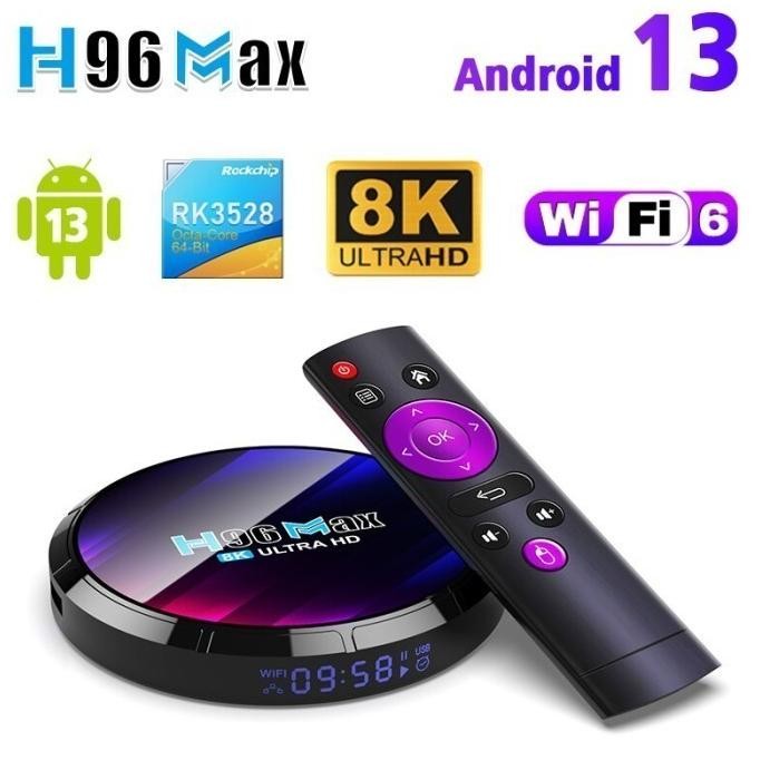 Tv Box H96 MAX Android 13.0 RK3528 4K RAM 4GB/64GB Wifi6 Bluetooth