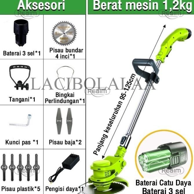 TERSEDIA PEMOTONG RUMPUT ELEKTRIK MESIN PEMOTONG RUMPUT TANPA KABEL