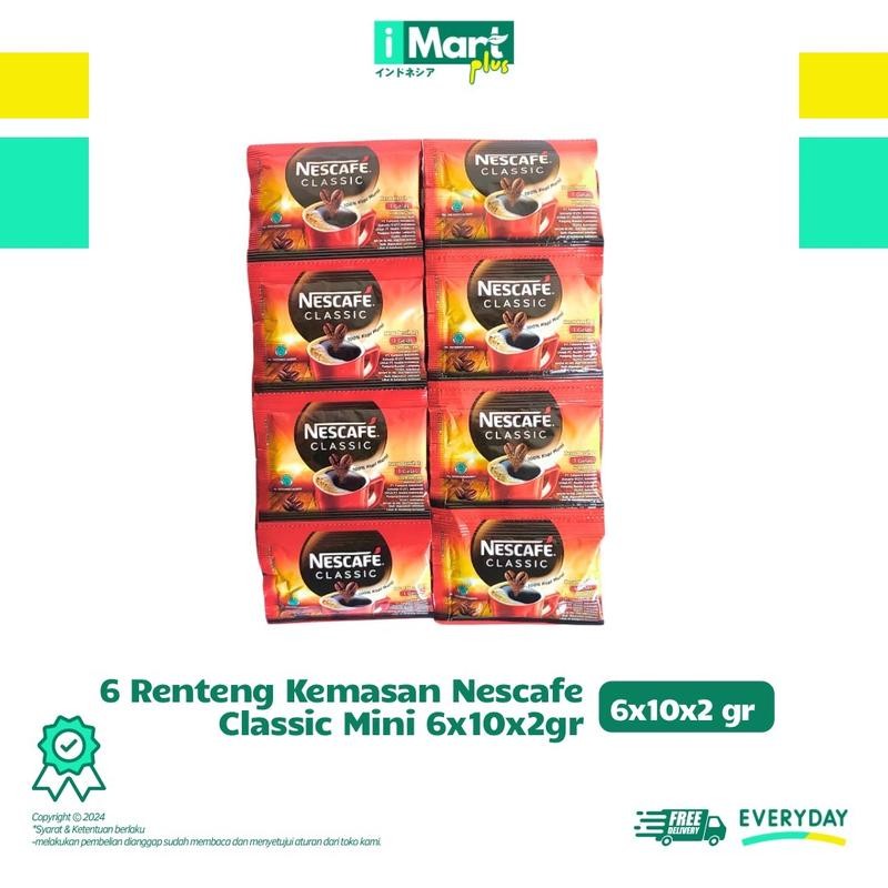 

NesCafé Classic Saset Mini 6x10x2gr Robusta BPOM - 6 Renteng - Instan nescafe classic Coffee Kopi Coffe Bubuk