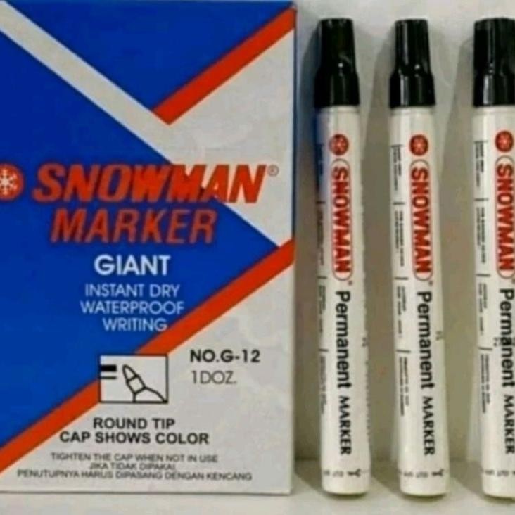

Spidol Snowman Permanen Hitam G12 Hitam Isi 12 Pcs
