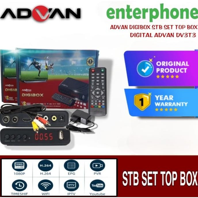 ADVAN DIGIBOX STB SET TOP BOX TV DIGITAL ST01 GARANSI RESMI ADVAN