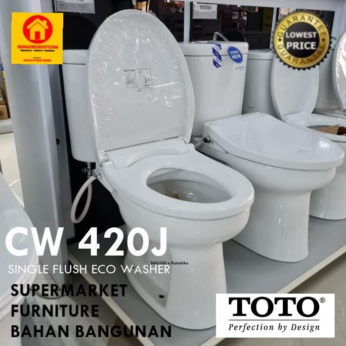 Kloset Duduk Toto Eco Washer Free Kirim Jabodetabek - Cw 420 Eco Washer - Toto