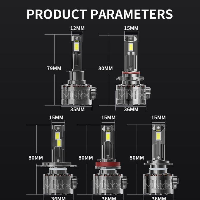 Lampu Utama Mobil LED Vinyx V5 55 Watt Foglamp H1 H3 H4 H7 H11 HB3 HB4