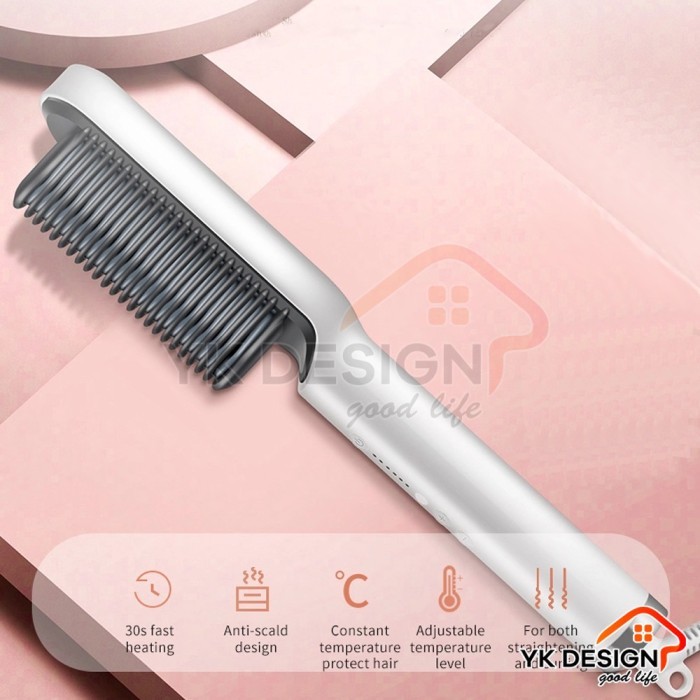 Yk Design Yk-1621 Catok Sisir Pelurus Rambut Hair Straightener Curler