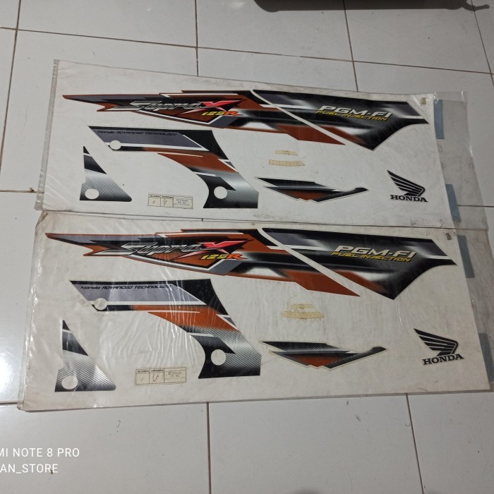 Striping Stiker Honda Supra X 125 Pgm Fi Coklat Ori Original Ahm