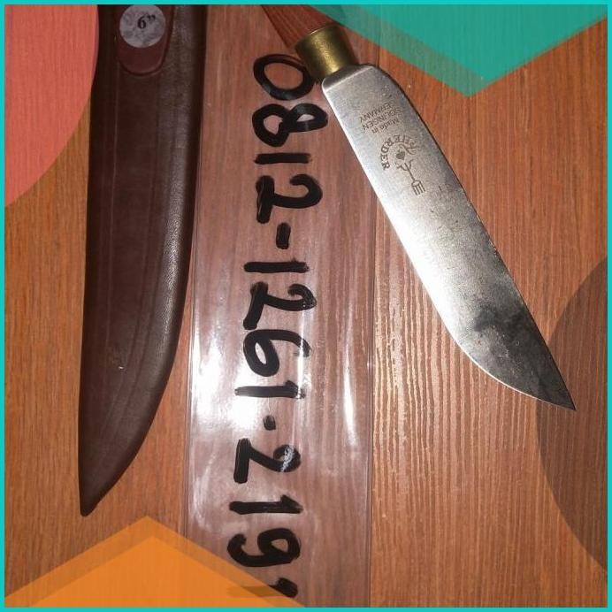 Pisau Cap Garpu 6 inch Ring Kuningan + Sarung Made in Solingen Germany