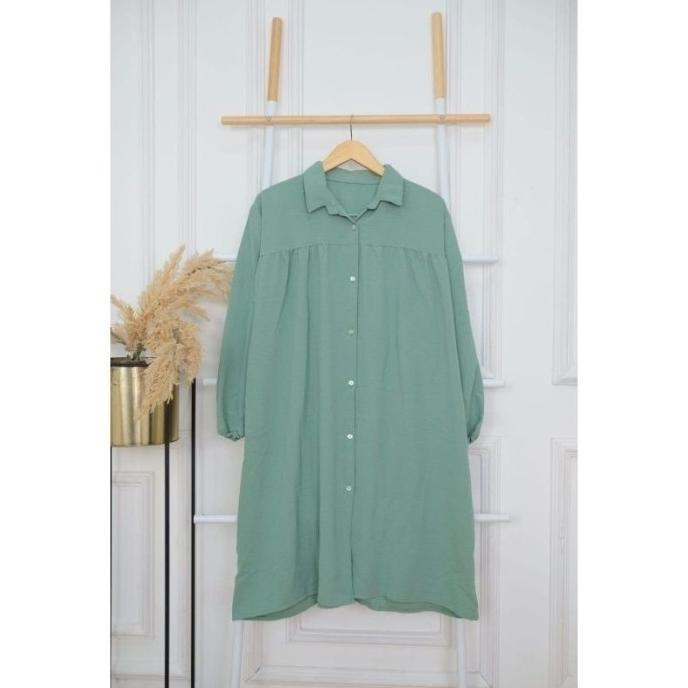 Baju Tunik Wanita Polos Terbaru Jumbo Over Size Bahan Crinkle Airflow Premium Atasan Muslim Wanita T