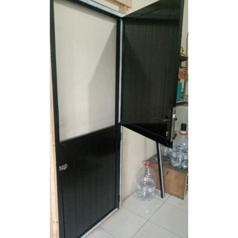 RK JAYA ALUMUNIUM pintu aluminium T210xL90 model koboy /pintu dapur  model koboy 2 daun atas bawah 3