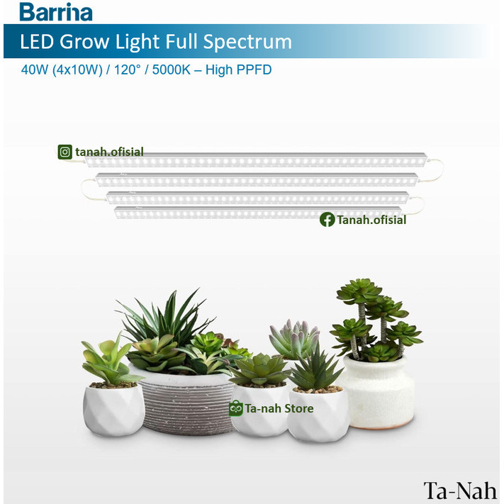 Barrina T5 Batten 10W 60cm 5000K 120 LED Grow Light Full Spectrum