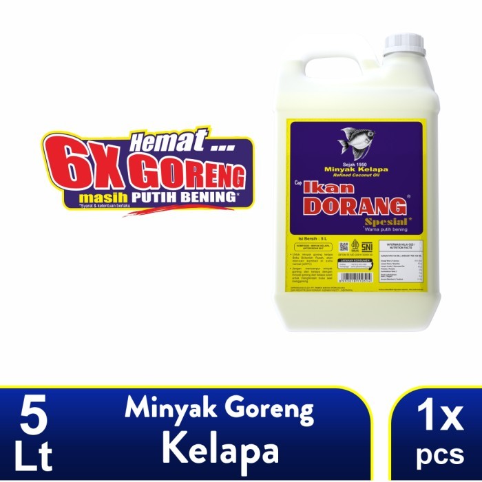 

Minyak goreng kelapa (Coconut oil) cap Ikan Dorang Special - 5 liter