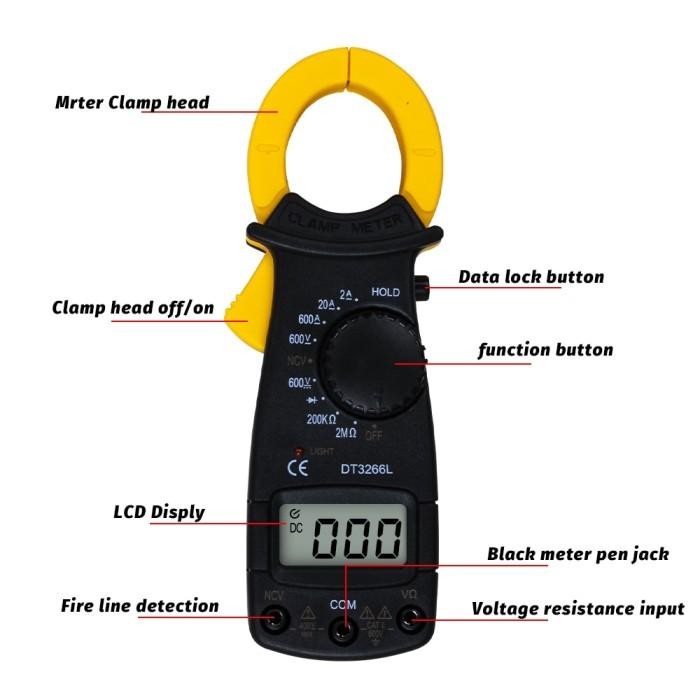 Tang Ampere Digital Dt3266L / Clamp Meter Dt 3266 L / Ampermeter