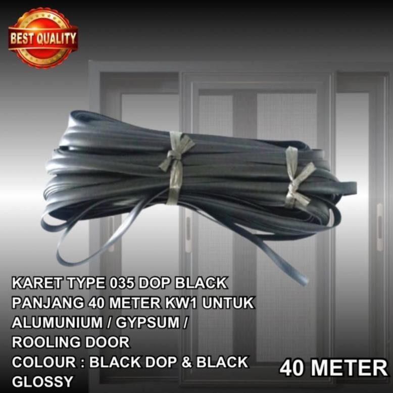 RK JAYA ALUMUNIUM Karet 035 Hitam /Karet Omega/Plan/Rolling Door Panjang 40Meter KW1 "