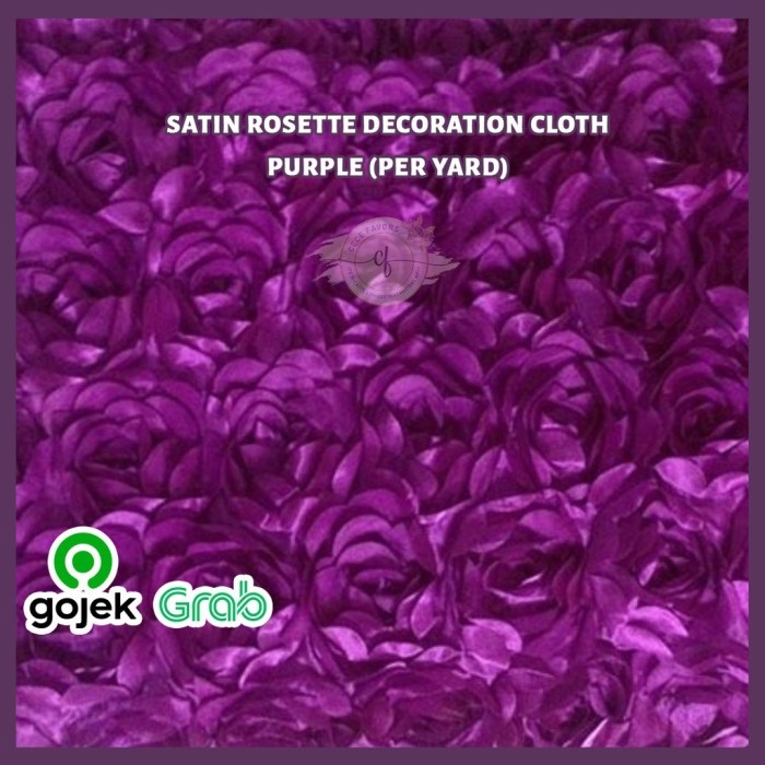 %$%$%$%$] Kain Backdrop Taplak Meja Satin Rosette Decoration Cloth - Purple