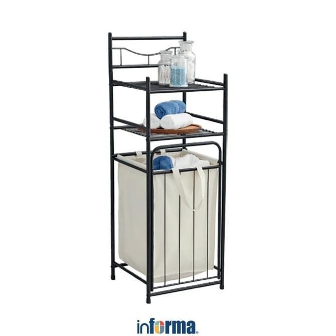 INFORMA BRODY RAK KAMAR MANDI 2 TINGKAT DENGAN KERANJANG LAUNDRY