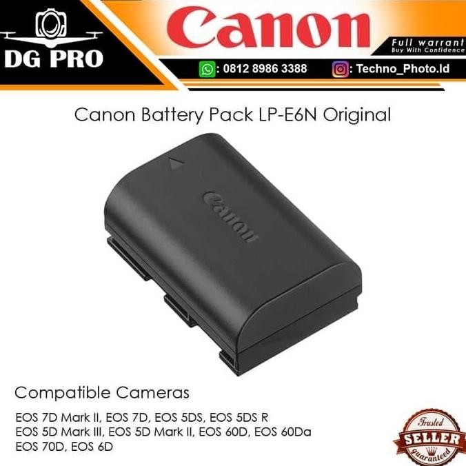 Canon Battery Pack Lp-E6N Original - Baterai Canon Eos 60D - 70D - 80D
