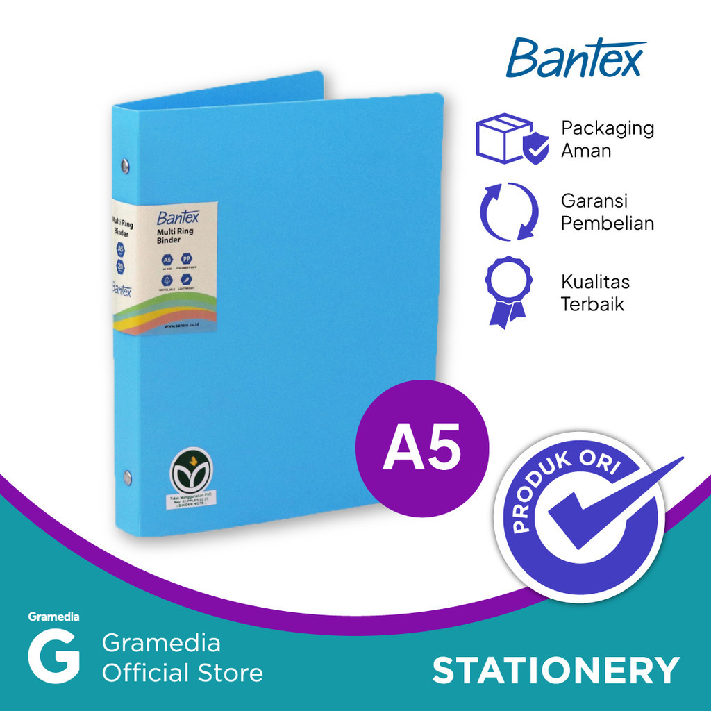 

Bantex Trendy A5 Binder 20 3524 23 Sky Blue Co