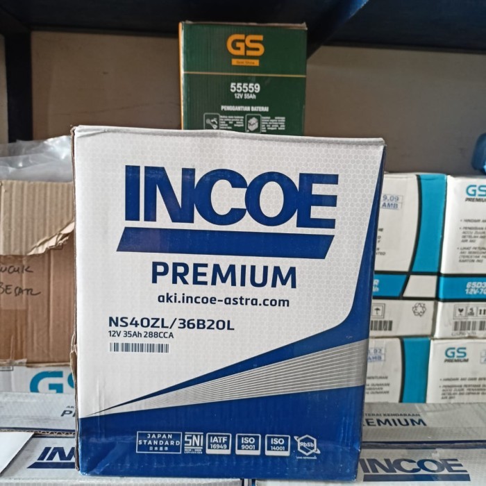 Aki Baterai Incoe Premium Ns40Zl/36B20L Mobil Agya Ayla Jazz Datsun