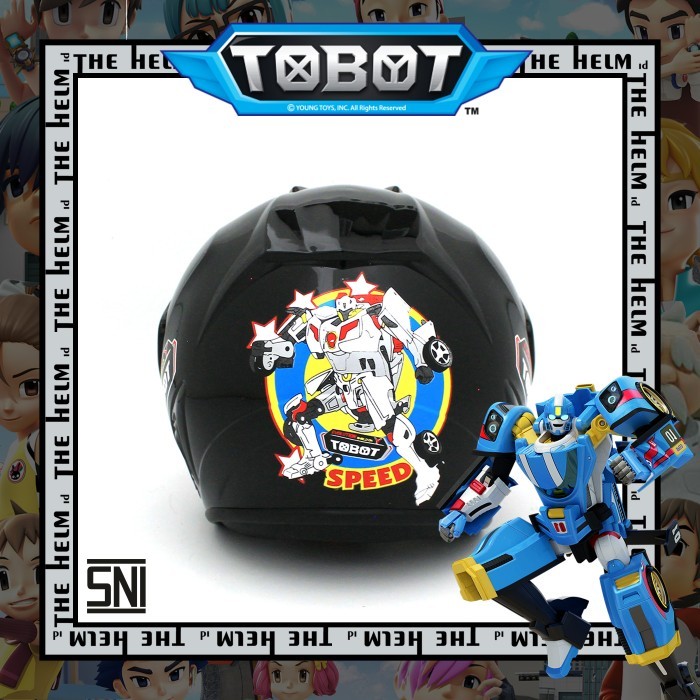 MURAH HELM ANAK COWOK SNI KARAKTER TOBOT BAGUS KEREN ROBOT BATMAN
